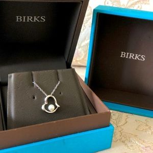 Maison Birks Sterling Silver Heart with Pearl